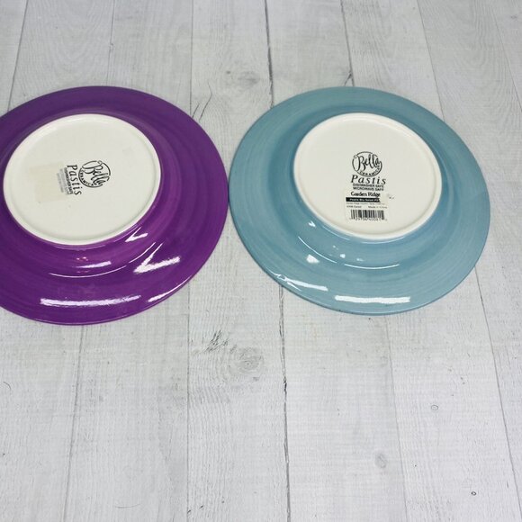 Bella Ceramica PASIS Various Pastels Colors Dots Design Salad Lunch Plates Set 4 - Picture 4 of 11